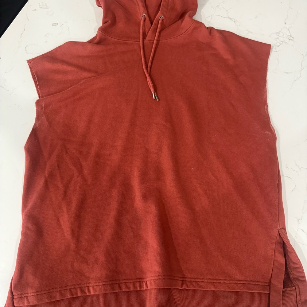 Forever 21 Men's Sleeveless Hooded Pullover - Rust Orange